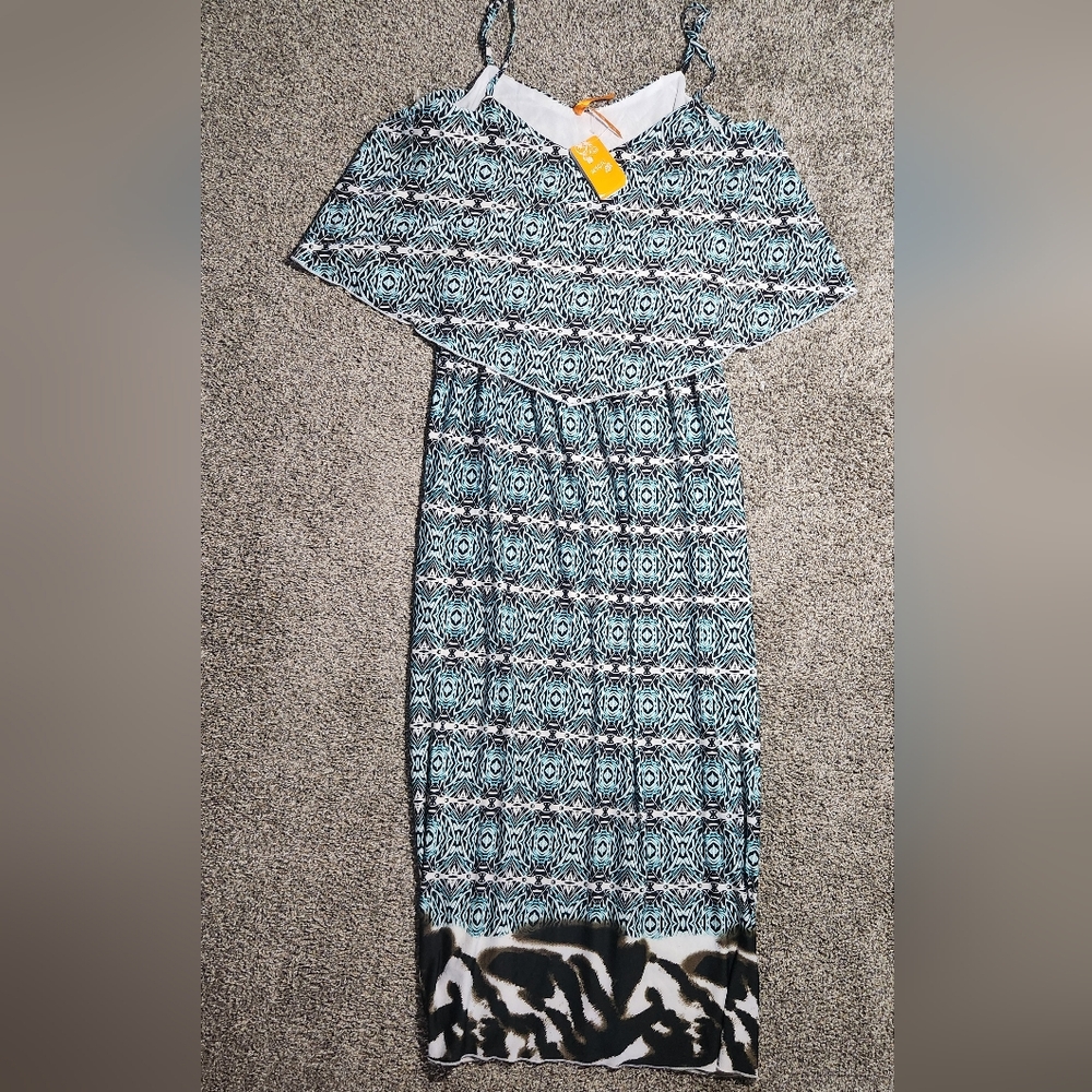 Magic Blue and Black High Low Dress